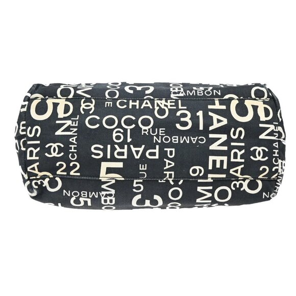 CHANEL Logo By Sea Shoulder Tote Bag Canvas Leather Black Made In Italy 73KB178 - Picture 6 of 16